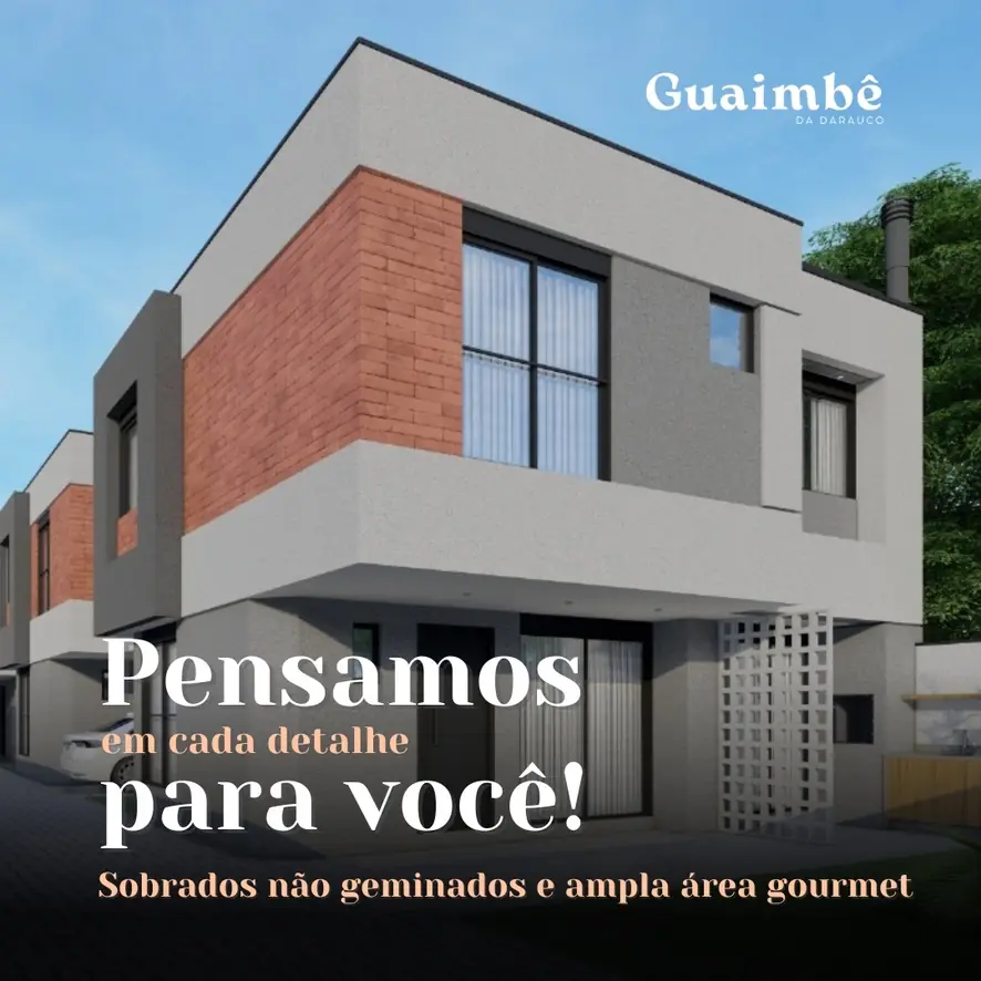 Detalhe da fachada em tijolo aparente e concreto